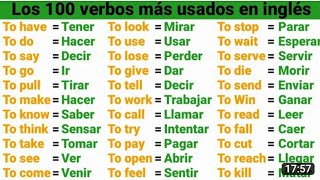 👉100 verbos más usados en Ingles  The 100 Most used verbs in English Englishmotived [upl. by Territus959]