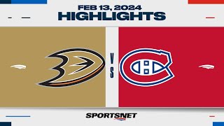 NHL Highlights  Ducks vs Canadiens  February 13 2024 [upl. by Krasner]