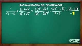 Racionalización Del Denominador Binomio Ejemplo 2 [upl. by Yrrok]