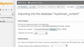 Importing MySQL databases and tables using phpMyAdmin [upl. by Dlanor]