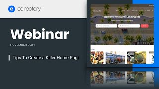 eDirectory Webinar  Tips To Create A Killer Home Page [upl. by Paige]