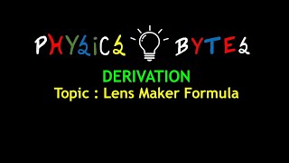 Lens Maker  RAY OPTICS  PHYSICS  12th Class  JEE MAINS  NEET [upl. by Ahseik]