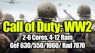 Call of Duty WW2 на слабом ПК 26 Cores 412 Ram GeForce 6305501060 Rad 7870 [upl. by Castle]