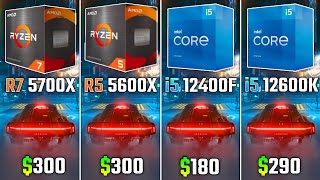 RYZEN 5700X vs RYZEN 5600X vs i512400F vs i512600K  Test in 6 Games [upl. by Aires]