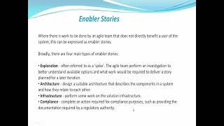 Enabler stories and its Types [upl. by Irehc]