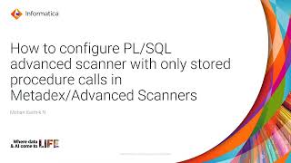 How to Configure PLSQL Advanced Scanner with Stored Procedure Calls in MetadexAdvanced Scanners [upl. by Gambrell125]