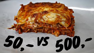 50kr VS 500kr LASAGNE  Billig VS dyr [upl. by Issor]