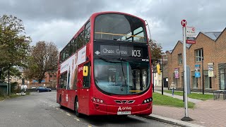 FRV London Bus Route 103 Rainham Station  Chase Cross DW201 LJ09KRO Wright Gemini 2 DB300 [upl. by Kronfeld]