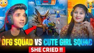 😨DFG NEW SQUAD VS 🤬CUTE GIRL SQUAD  4 VS 4🔥 SHE CRIED 0  7😭 FREE FIRE IN TELUGU dfg freefire [upl. by Philemon]