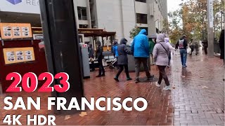 DOWNTOWN SAN FRANCISCO  Rain Walk 4K HDR [upl. by Mikeb]