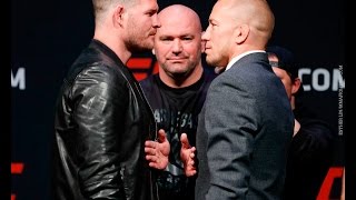 Georges StPierre vs Michael Bisping UFC Staredown [upl. by Eceirahs]