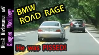 Very Angry Road Raging BMW Driver  Swerving Honking amp Flipping Out [upl. by Rey]