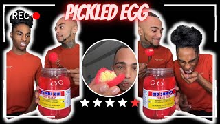 FUNNY FOOD REVIEW  PICKLED EGGS [upl. by Panchito]