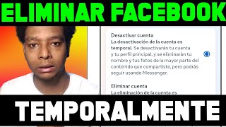 COMO ELIMINAR mi CUENTA de FACEBOOK TEMPORALMENTE ✅ [upl. by Akeenahs]