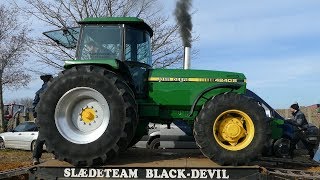 John Deere 4240S Pulling The Heavy Sledge at Borris Pulling Arena 2018  Tractor Pulling Denmark [upl. by Hartmunn]