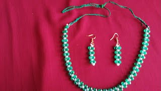 beaded earing and necklacebeaded jewelry making [upl. by Allekim370]