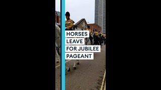 SHORTS Horses from the Household Cavalry Mounted Regiment en route to the JubileePageant 🐴 [upl. by Ennaul678]