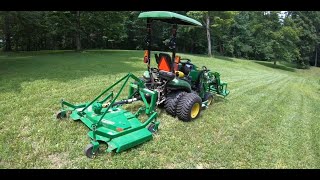 72” Mower on John Deere 1025R [upl. by Ahsina]