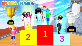 Yuta VS Mio Lomba Parkour Toilet Pelangi Warna Warni Kumpul Uang Ulang Tahun Baby Hara  Sakura [upl. by Dowell52]