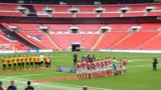 Welsh fans boo God Save the Queen anthem at Wembly [upl. by Ehcropal]