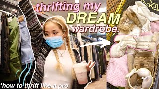 THRIFT WITH ME for my DREAM wardrobe  tryon haul ft actually useful thrifting tips [upl. by Lebiralc]