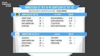 Banstead CC 1st XI v Ashtead CC 1st XI [upl. by Whitver]