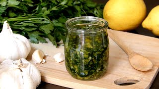 Gremolata italiana  Receta de salsa ✅ [upl. by Aisatan]