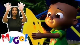 Twinkle Twinkle Little Star 🌠  CoComelon Nursery Rhymes  ASL  MyGo Sign Language For Kids [upl. by Jermain]