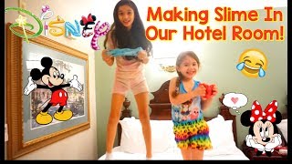 Making slime in our hotel room at Disney World [upl. by Binky]