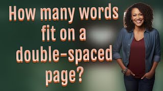 How many words fit on a doublespaced page [upl. by Waki]