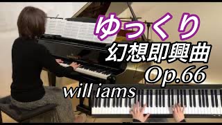 【幻想即興曲 04倍速 ゆっくり動画】williams ペダル付き ショパン Chopin ｢Fantaisieimpromptu｣ [upl. by Ellenrahc]