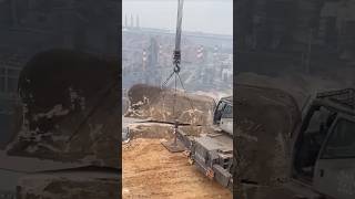 Stone Lifting by Crane quotPowerful Crane Lifts Heavy Stonesquot short [upl. by Ferguson212]