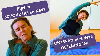 Last van PIJNlijke opgetrokken STIJVE SCHOUDERS amp NEK door STRESS ONTSPAN met YOGA amp MASSAGE [upl. by Marelda]