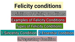 Felicity Conditions in Speech Acts  Types of Felicity Conditions  Speech Act Theory in Pragmatics [upl. by Pooh]