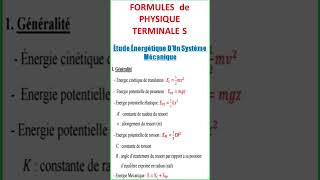 Formule de physique Terminale S 6 [upl. by Araek]