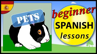 Pets in Spanish  Beginner Spanish Lessons for Children [upl. by Atileda]