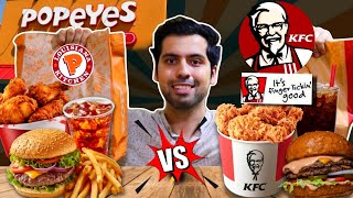 KFC vs Popeyes  Kiska Fried Chicken Better Hai [upl. by Shivers]