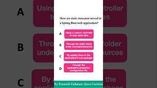 Spring Boot Quiz 13  How are static resources served in Spring boot web applications springbok [upl. by Tjaden]