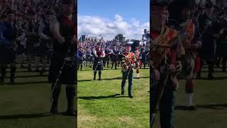 Mass Pipe Band at Nairn Highland Games 2022 [upl. by Atekihc402]