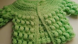 Pretty bobbles baby cardigan Part 1 the yoke by Crochet Nuts [upl. by Seiber]