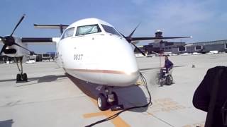 Commutair United Express Dash 8 Q300 Boarding [upl. by Aicittel42]