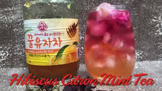 Hibiscus Citron Mint Tea Drink  Flower Tea  Two tone drink [upl. by Dawes]