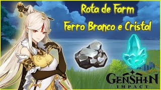 Farm Ferro Branco e Cristal Rota de Farm  Genshin Impact [upl. by Thurman]