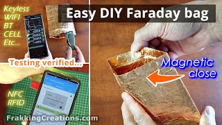 Make amp Test DIY Faraday bag for key FOB RFID card Passport  STOP Keyless car theft amp more [upl. by Adnirak365]