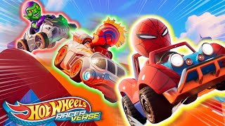 SpiderMan Car and Captain Marvel Car Take on Green Goblin Car 💥  Cartoons for Kids  Hot Wheels [upl. by Granger]