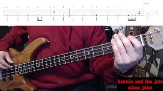 Bennie And The Jets by Elton John  Bass Cover with Tabs PlayAlong [upl. by Yalonda]