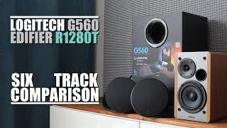 Logitech G560 vs Edifier R1280T  6Track Comparison [upl. by Aral961]