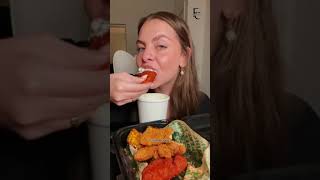 Ultimate Wingstop Mukbang Crispy Chicken Tenders and Corn Feast  wingstop shortsmukbang [upl. by Nirred]