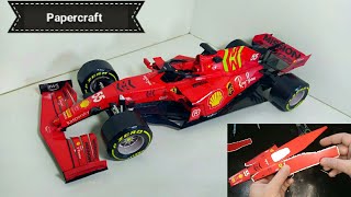 Ferrari SF21 Papercraft Fórmula 1 modelismo Scuderia Ferrari 2021 passo a passo miniaturas de F1 [upl. by Leontyne]