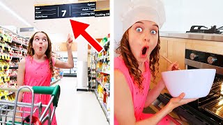 ONLY USING ITEMS FROM ONE AISLE TO COOK Challenge Best Gourmet Meal Wins iPhone 11 Pro Max [upl. by Alanah752]